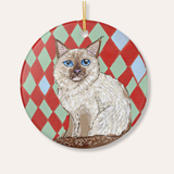 Birman Cat Ceramic Ornament