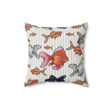 Goldfish Velveteen Throw Pillow