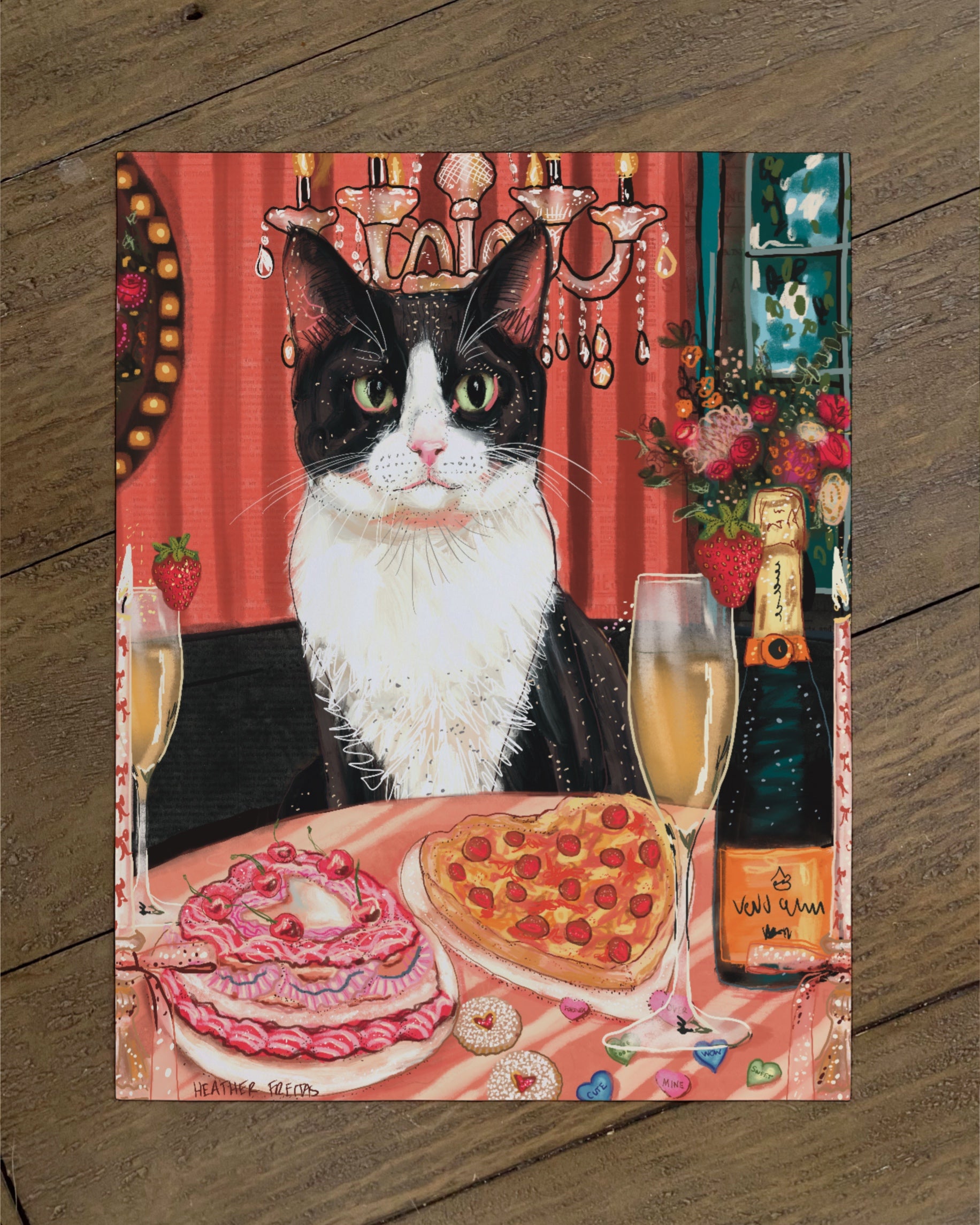 Tuxedo Cat / Build Your Own Fancy Feast Cat Paper Print