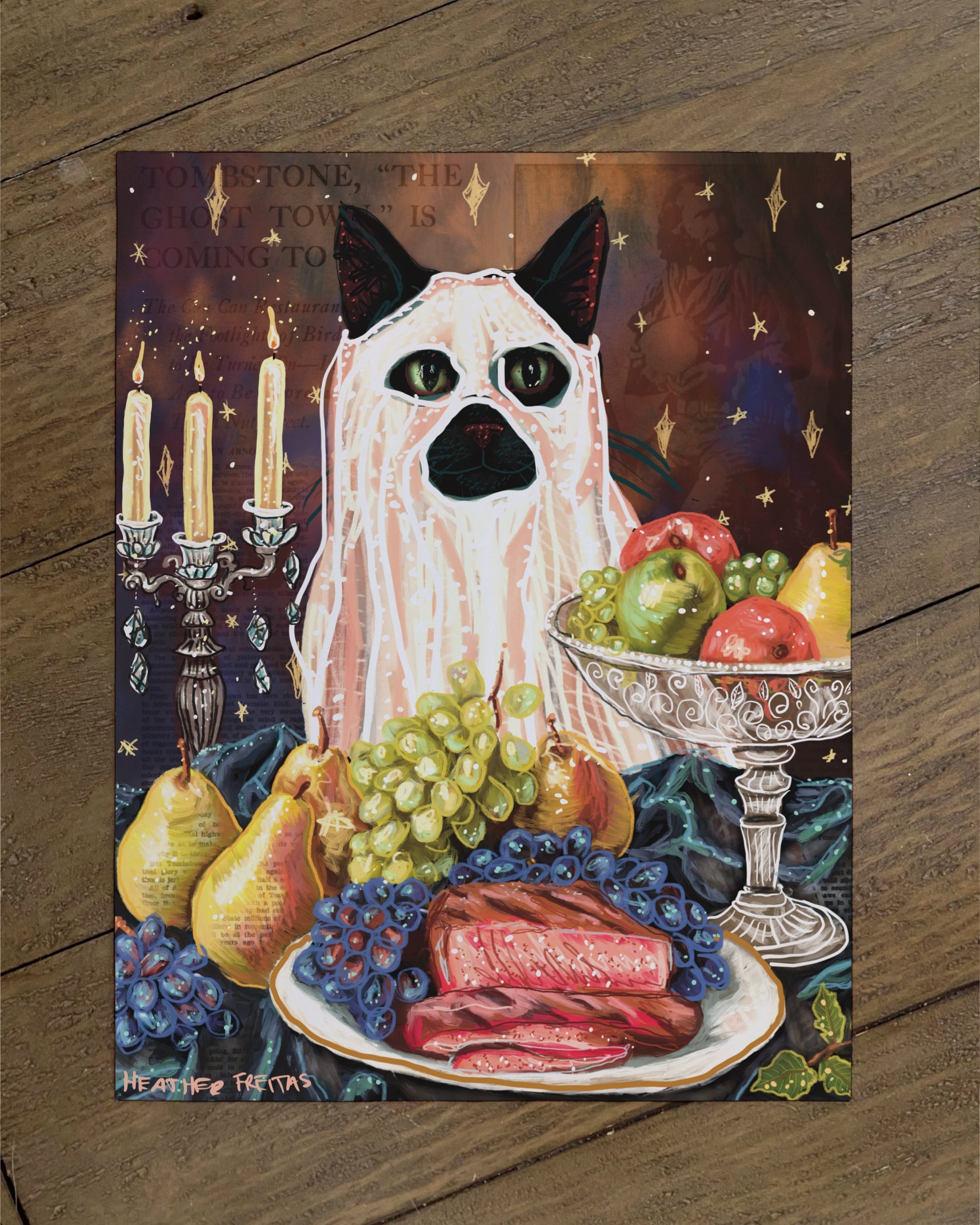 Black Cat - Build Your Own Fancy Feast Cat Paper Print