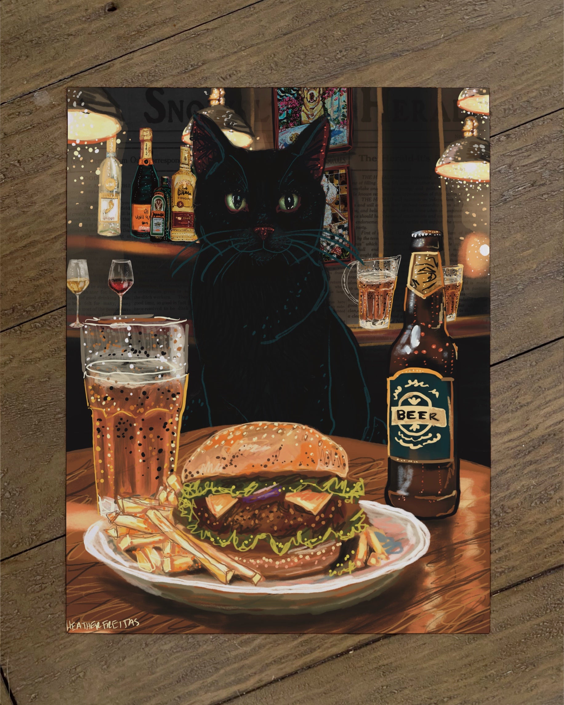 Black Cat - Build Your Own Fancy Feast Cat Paper Print
