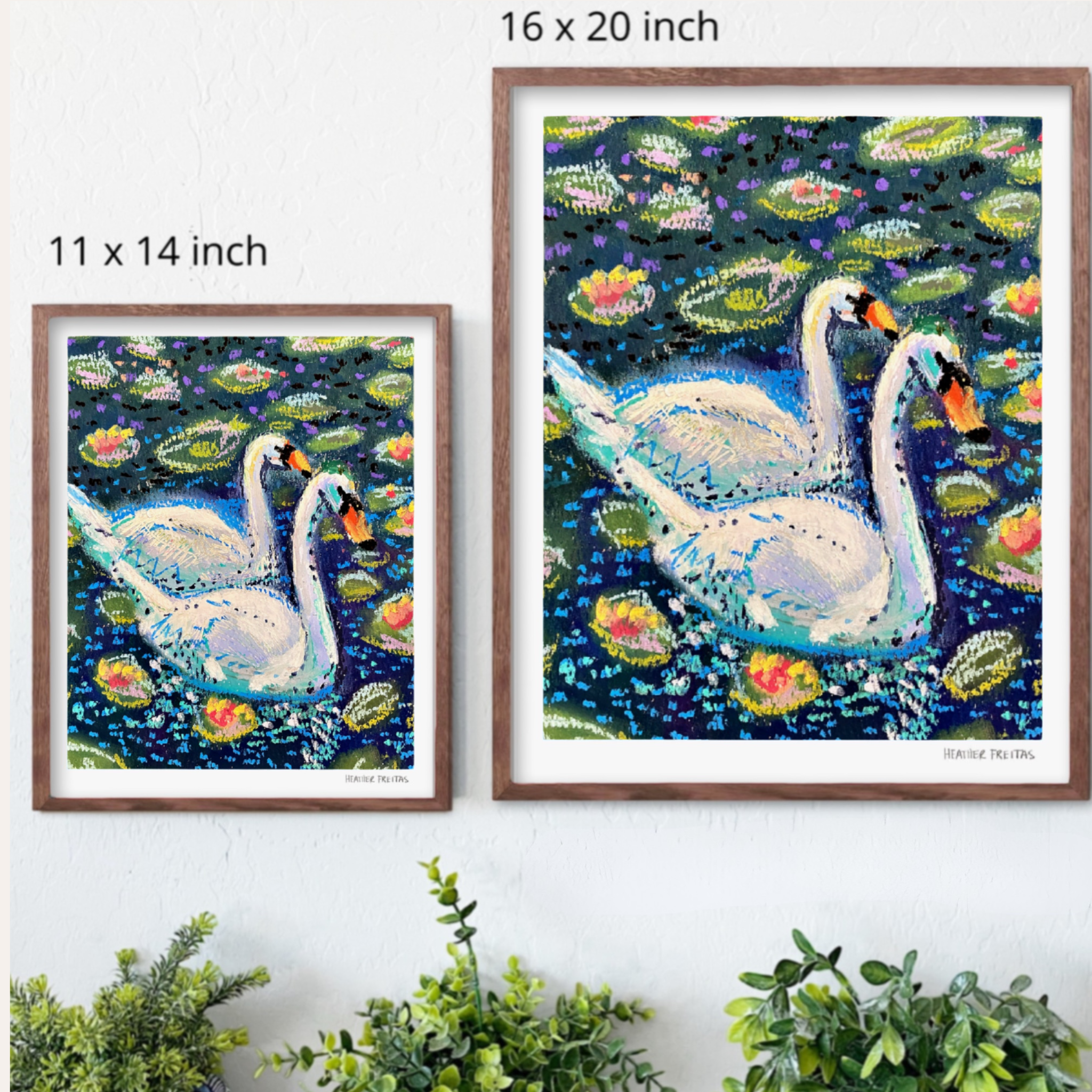 Two Swans Fine Art Print