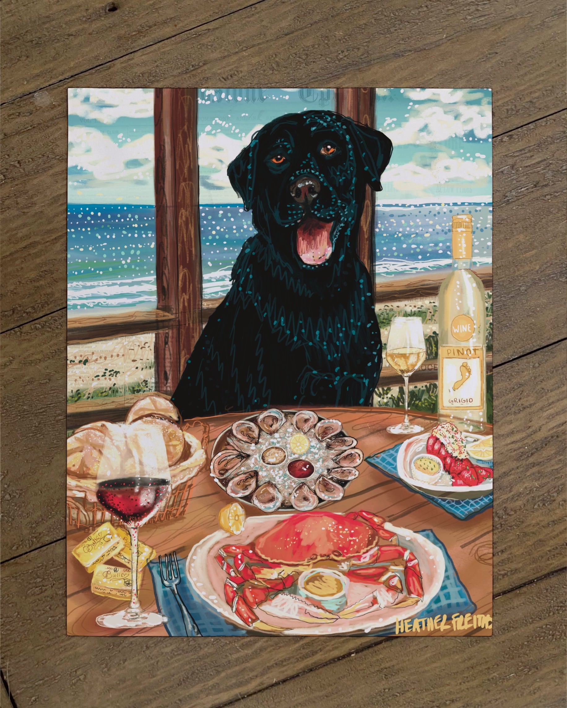 Labrador - Build Your Own Dining Dog Paper Print