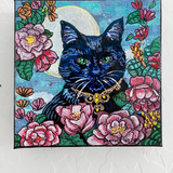Royal Black Cat Bouquet ( Original Painting )