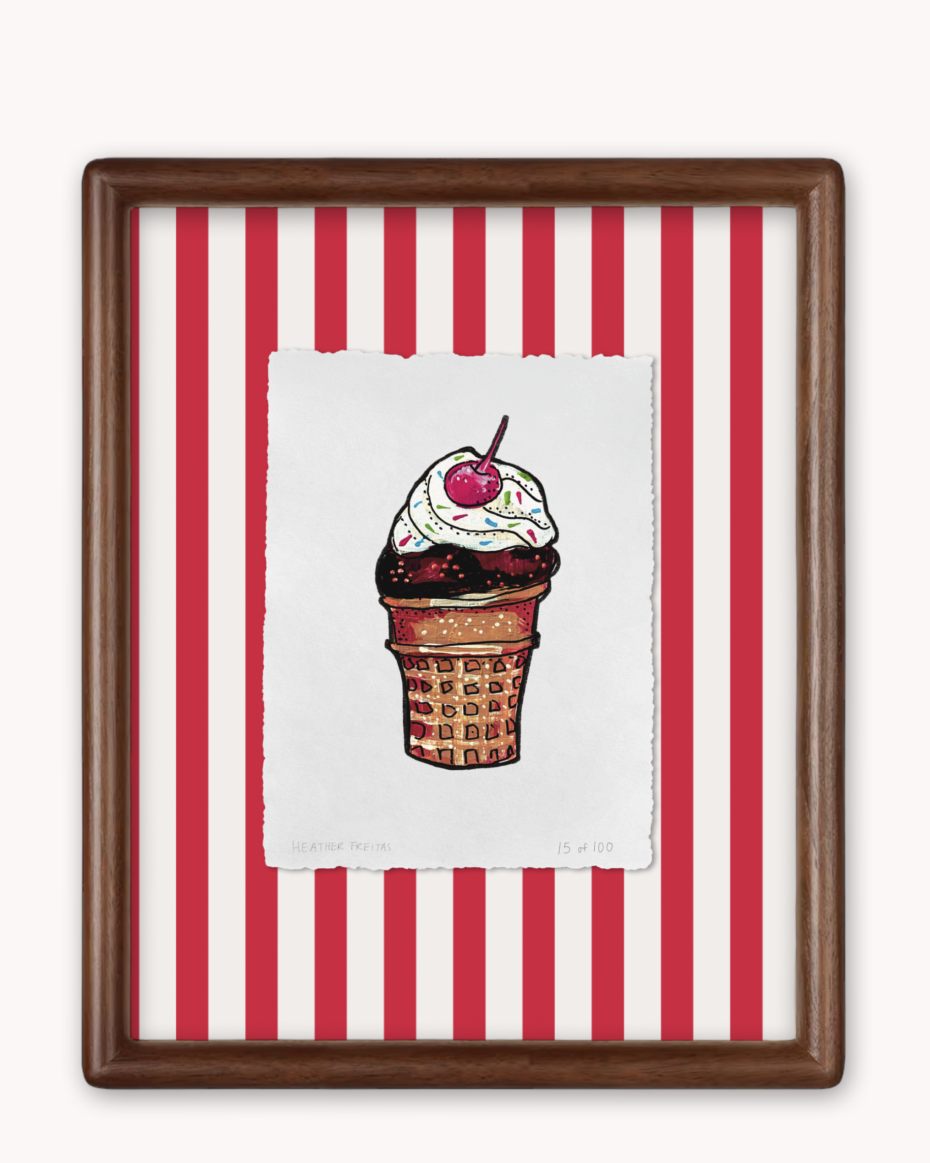 Chocolate Ice cream Cone Limited Edition Framed Print