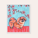 Pekingese Dog Framed Fine Art Canvas Print