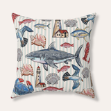 Coastal Velveteen Throw Pillow