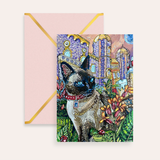 Moon Castle Cat Fine Art Greeting Card