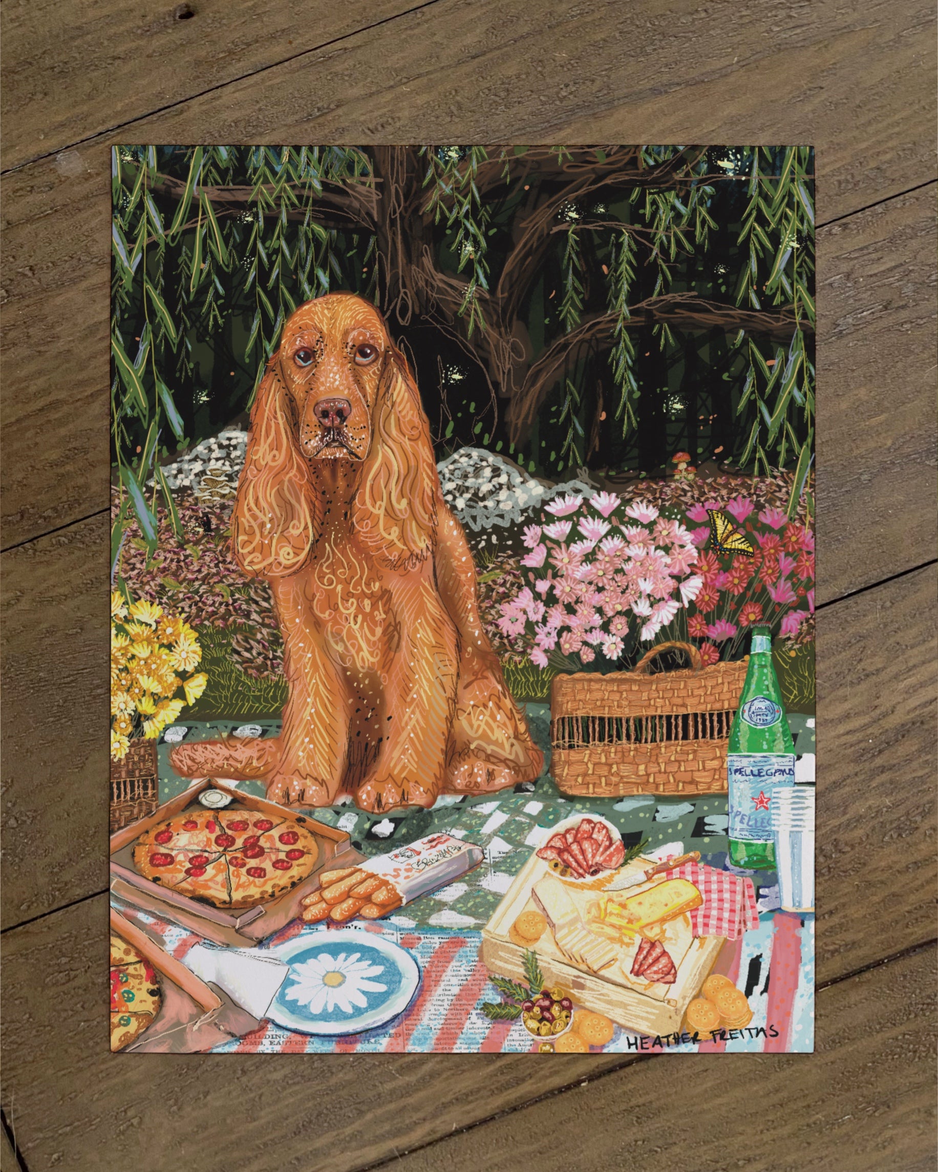 Cocker Spaniel - Build Your Own Dining Dog Paper Print