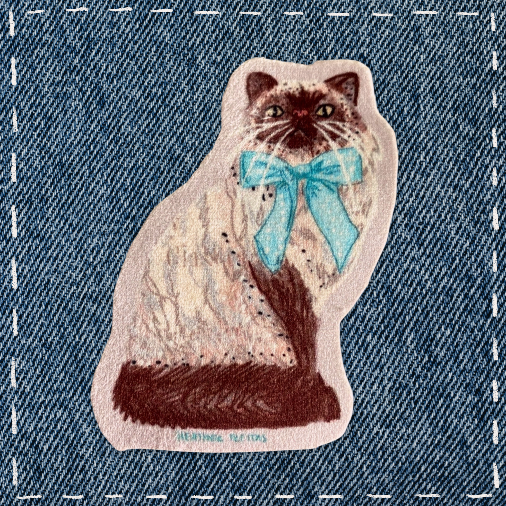 Seal Point Persian Cat - Sew On Velveteen Patch