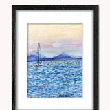 Sail ( Framed Original Oil Pastel Art )