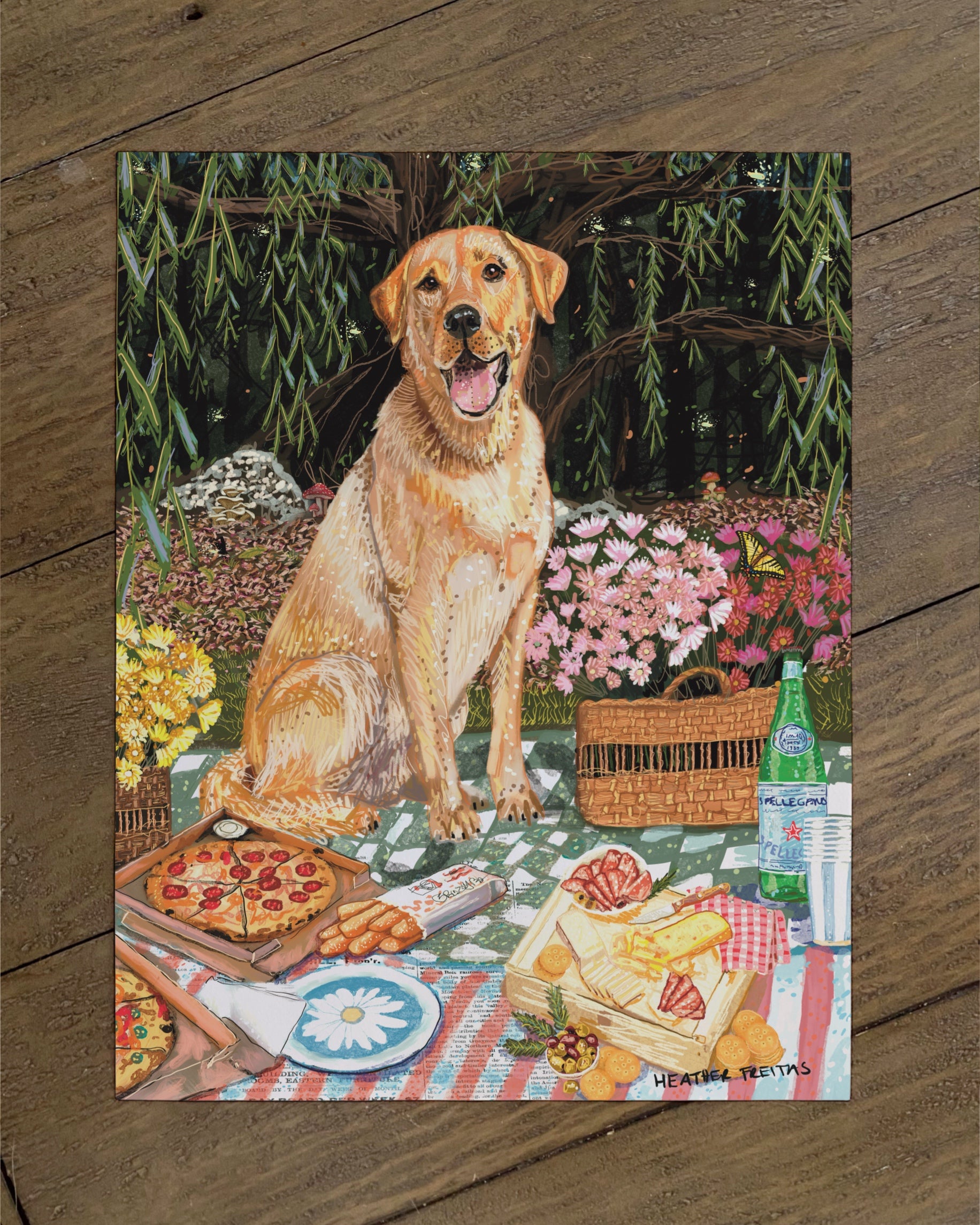 Labrador - Build Your Own Dining Dog Paper Print
