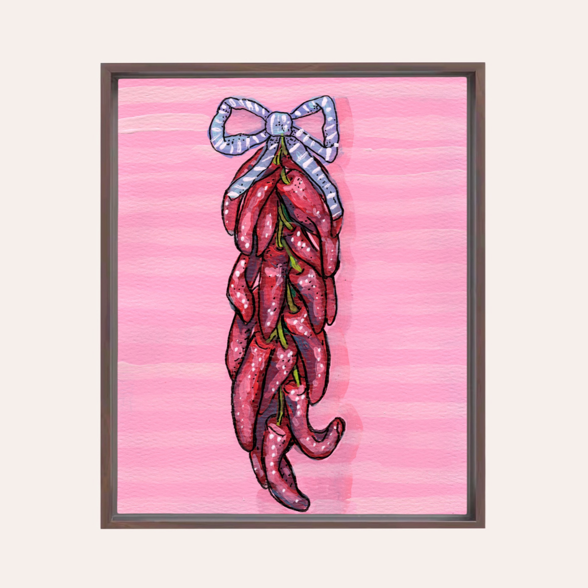 Dried Chili's Framed Fine Art Canvas Print