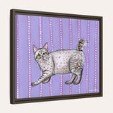 American Bobtail Cat Framed Fine Art Canvas Print