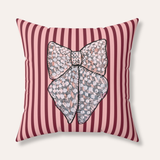 Silver Ribbon Velveteen Throw Pillow