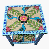 Evil Eye Peacock Hand Painter Accent Table