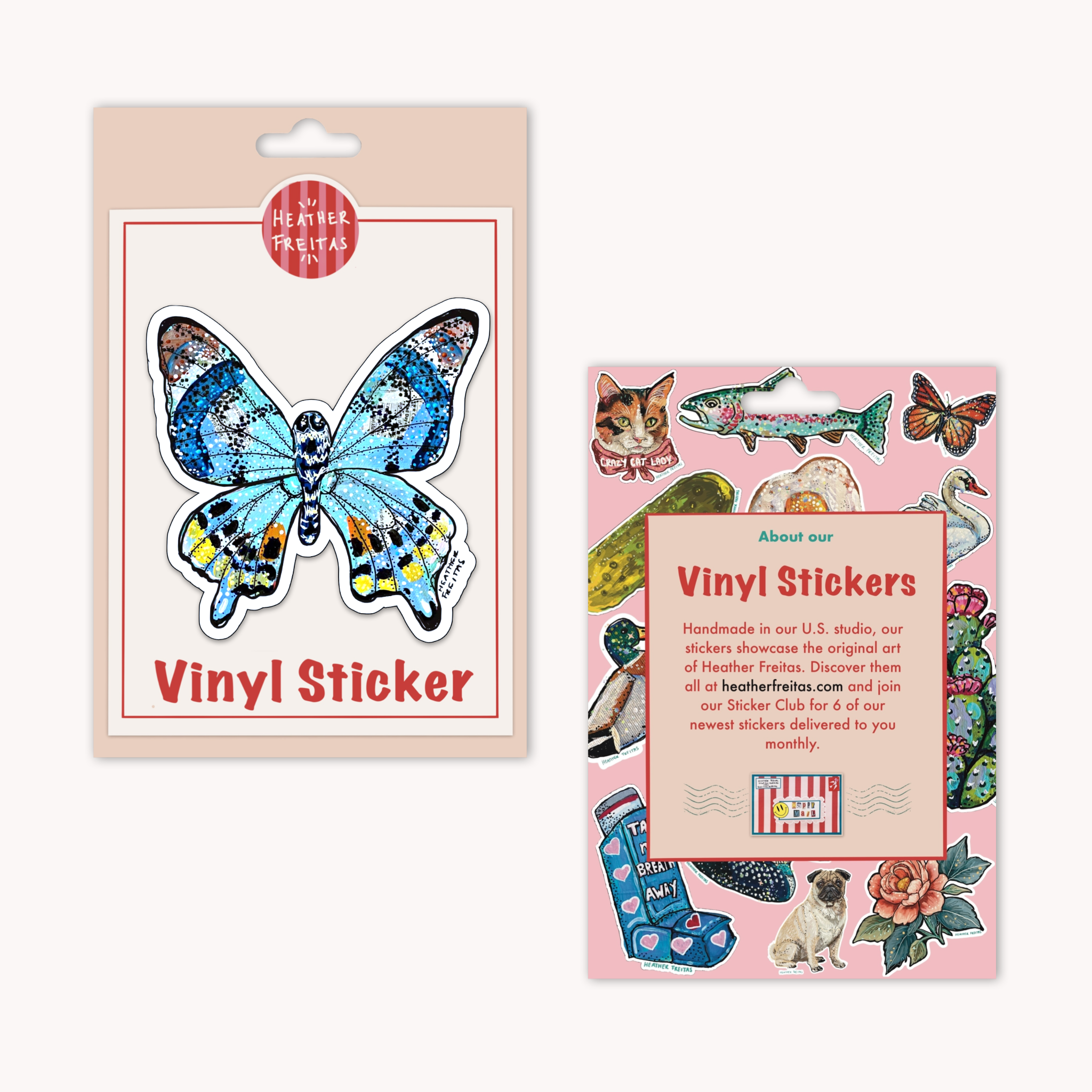 Tropical Blue Butterfly Sticker