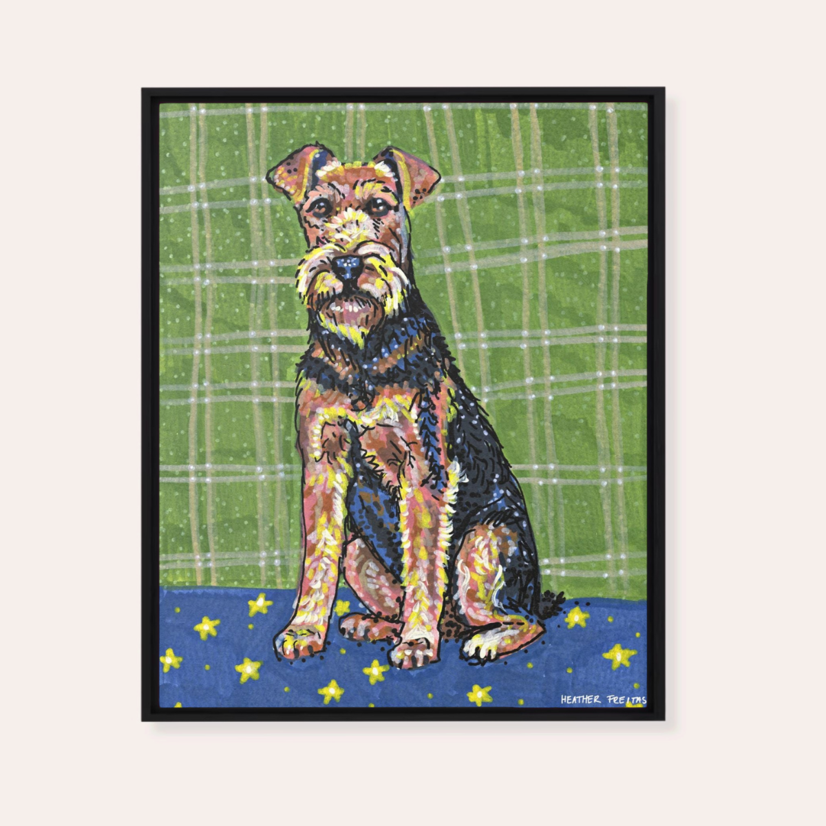Airedale Terrier Framed Fine Art Canvas Print