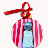 Red Stripe Salt Hand Painted Ornament