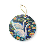 Two Swans Ceramic Ornament