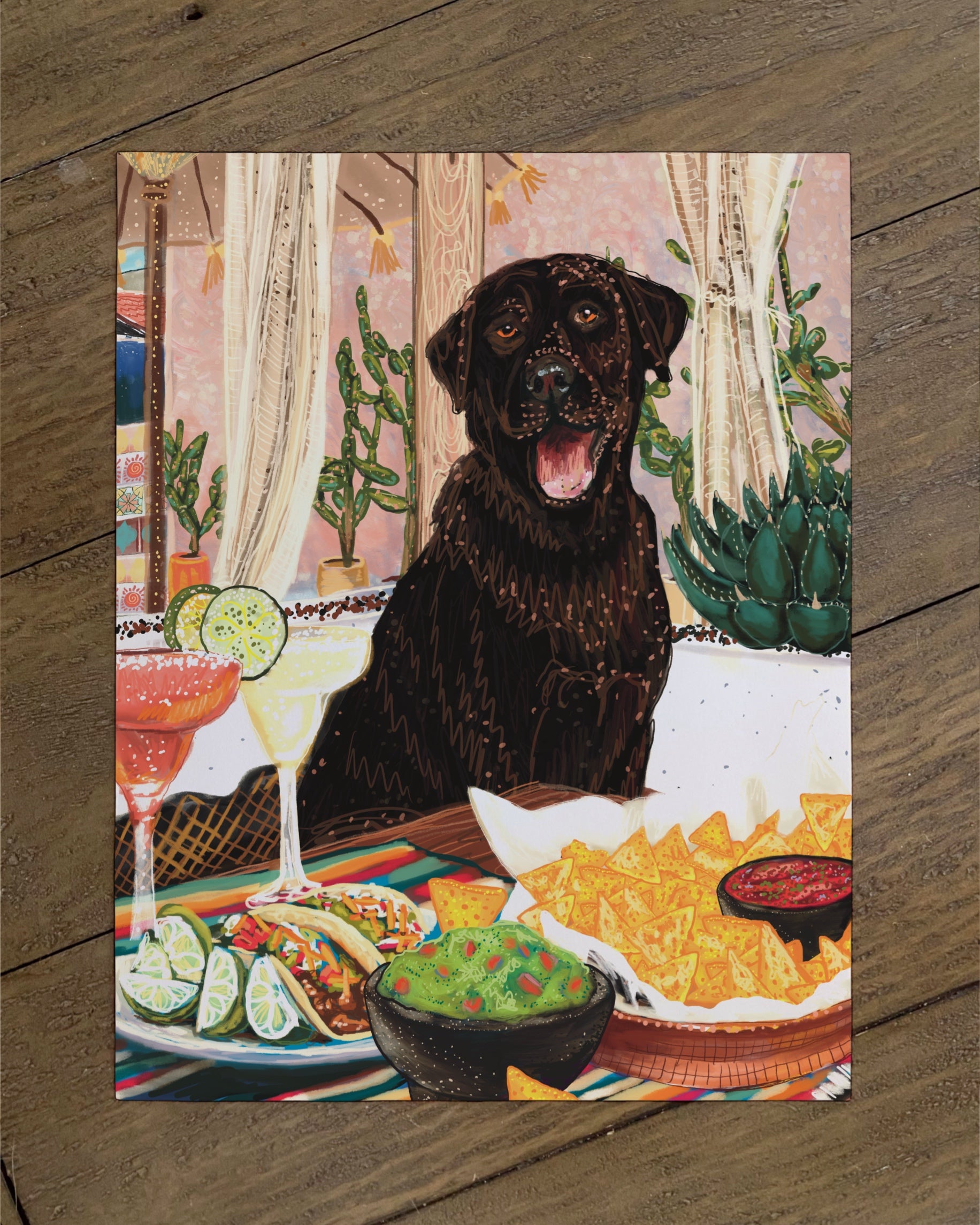 Labrador - Build Your Own Dining Dog Paper Print