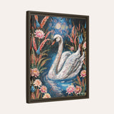 Serenity Swan Framed Fine Art Canvas Print