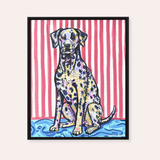 Dalmation Dog Framed Fine Art Canvas Print