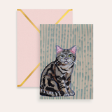 American Shorthair Cat Fine Art Greeting Card