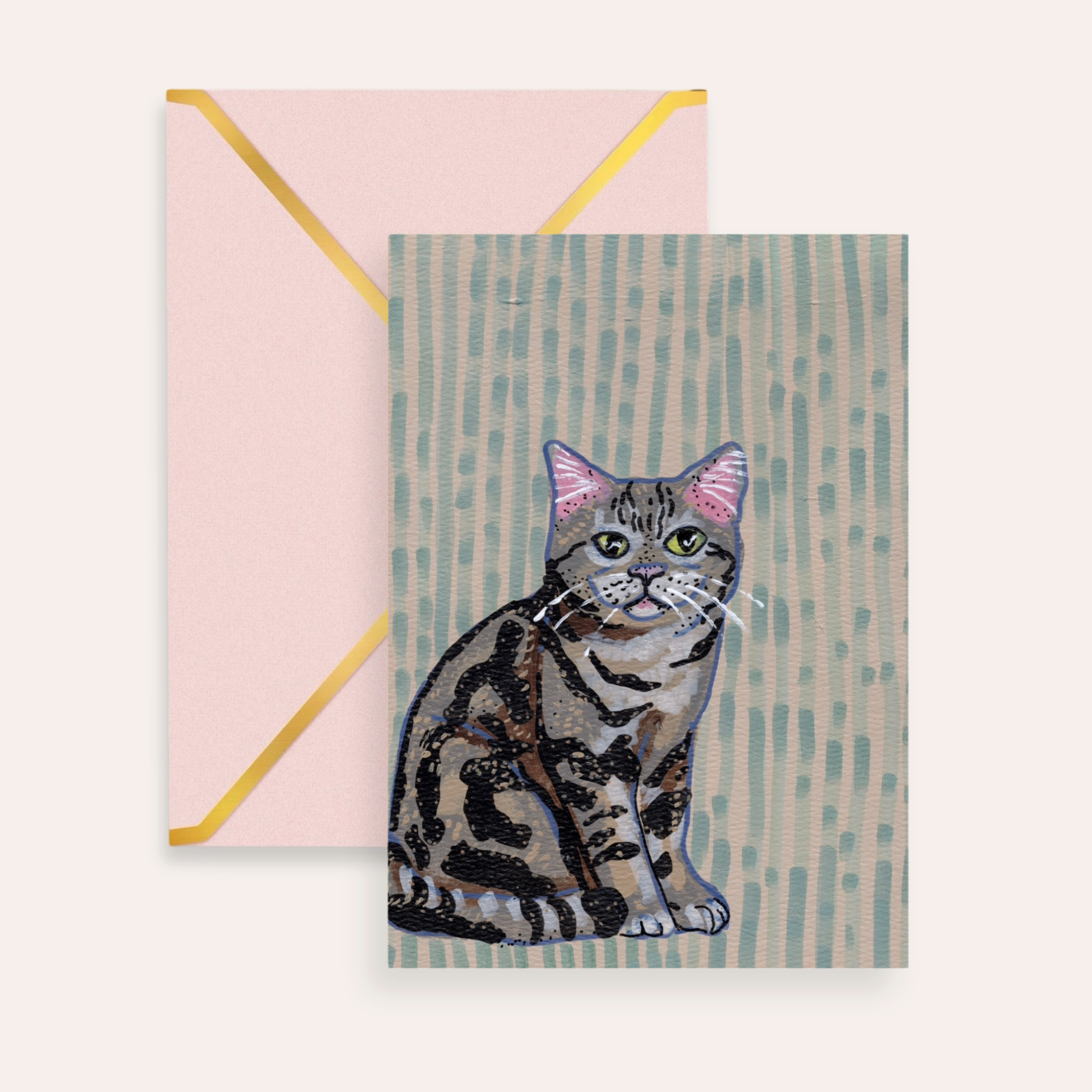 American Shorthair Cat Fine Art Greeting Card