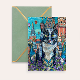 Sky Castle Cat Fine Art Greeting Card