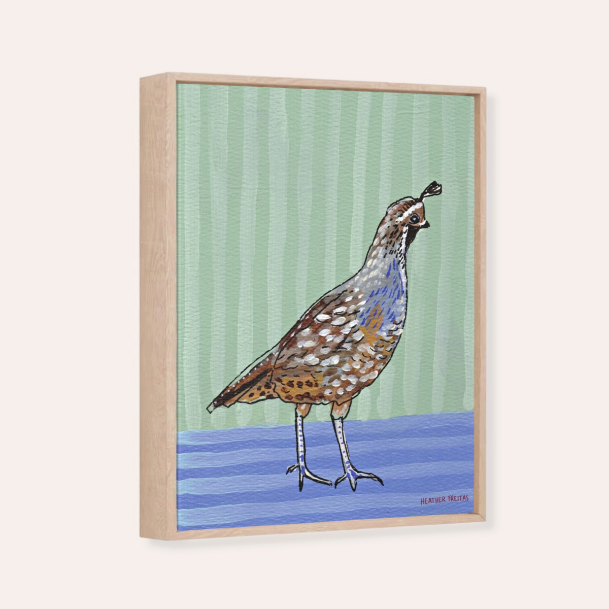 Quail Framed Fine Art Canvas Print