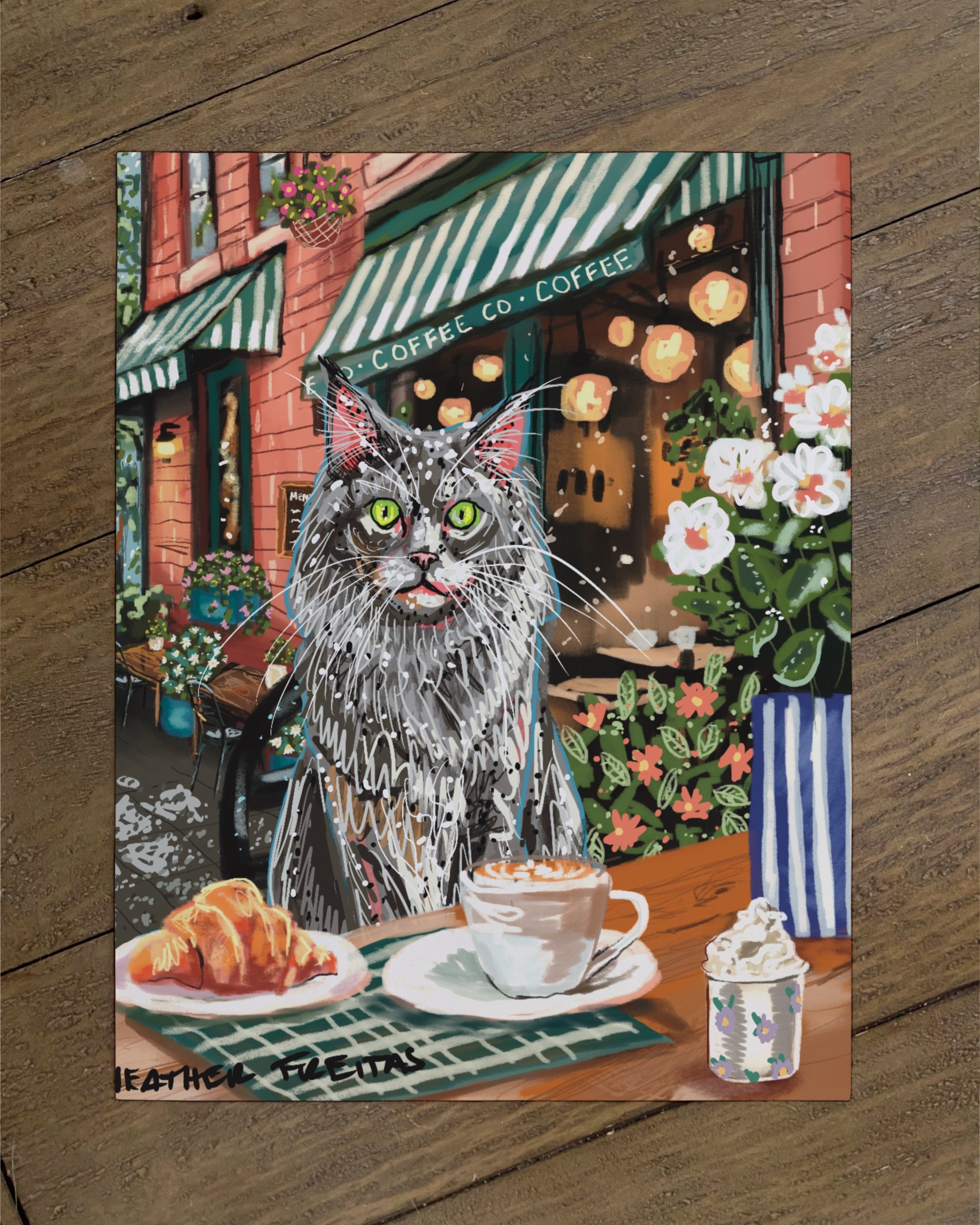 Long Hair Gre Cat - Build Your Own Fancy Feast Cat Paper Print