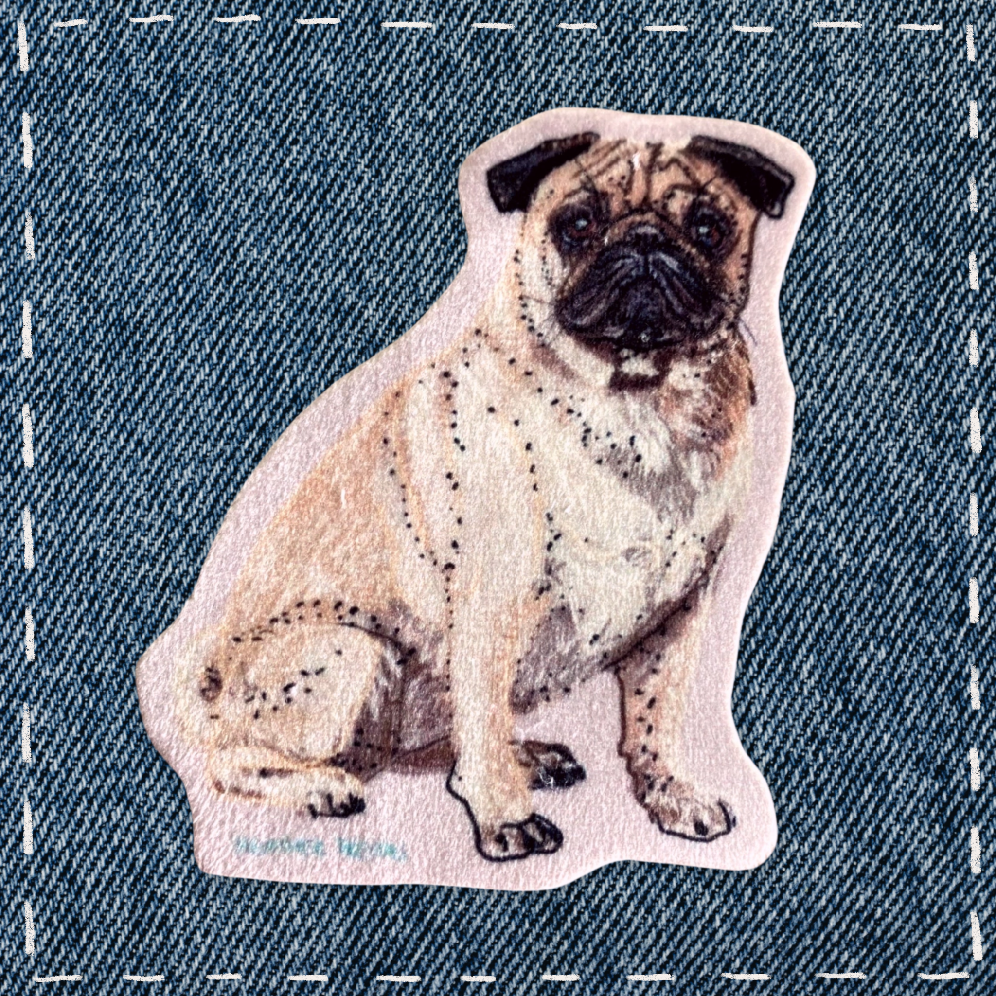 Pug Dog - Sew On Velveteen Patch