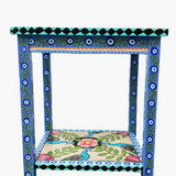 Evil Eye Peacock Hand Painter Accent Table