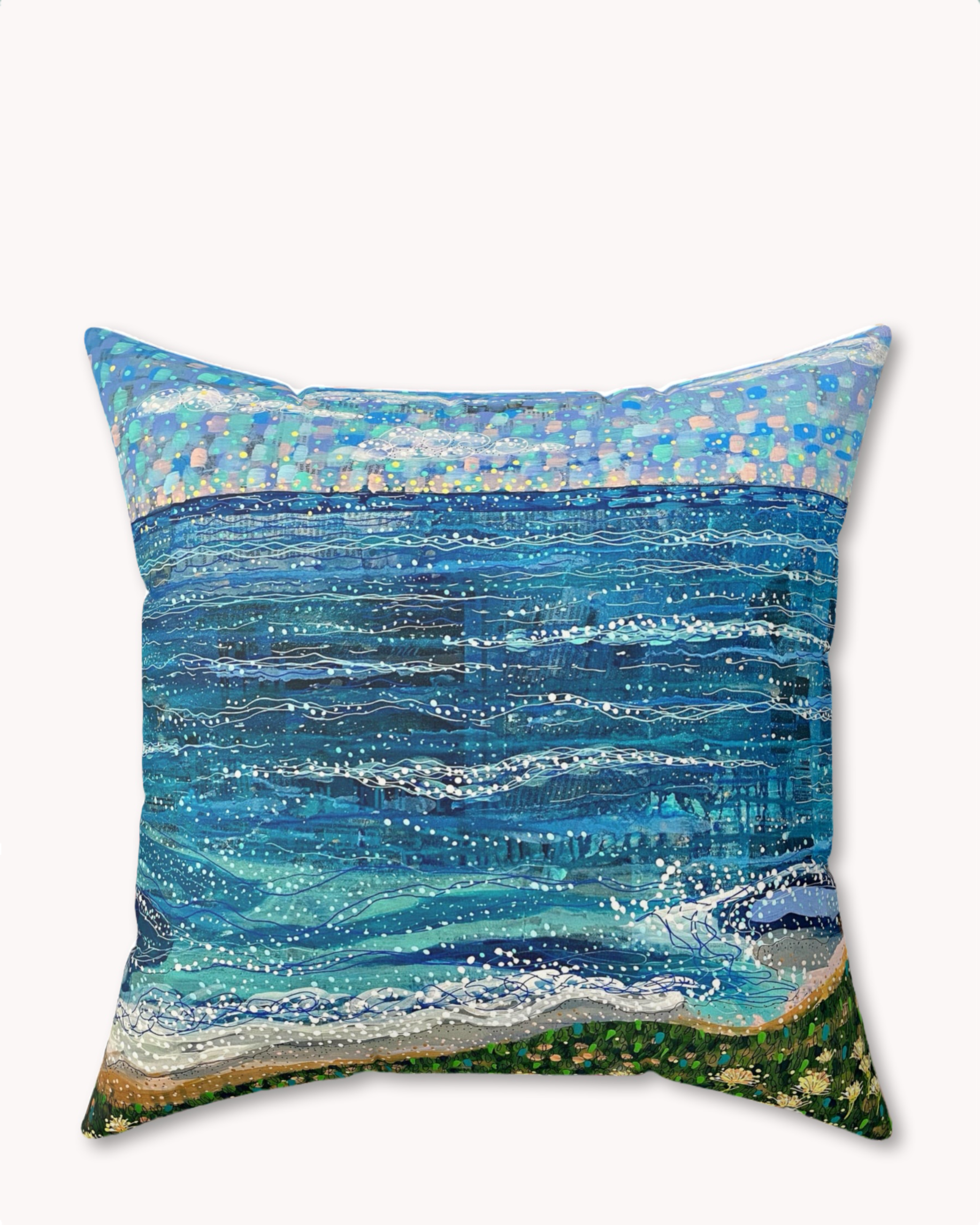 Coastal Breeze Decorative Faux Suede Throw Pillow