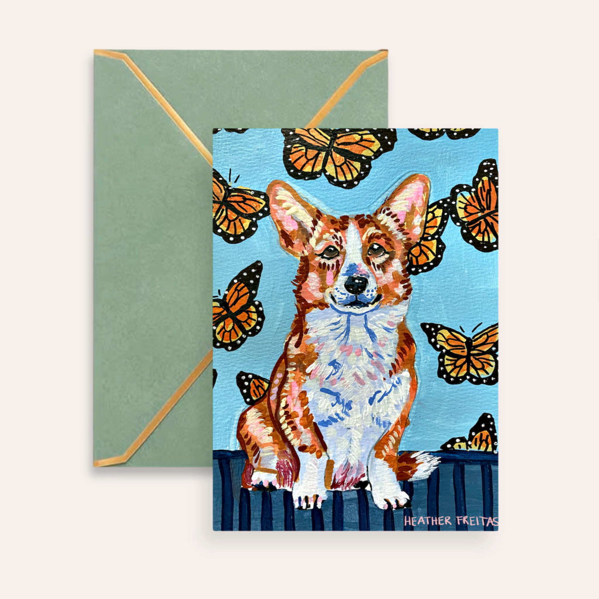 Corgi Fine Art Greeting Card