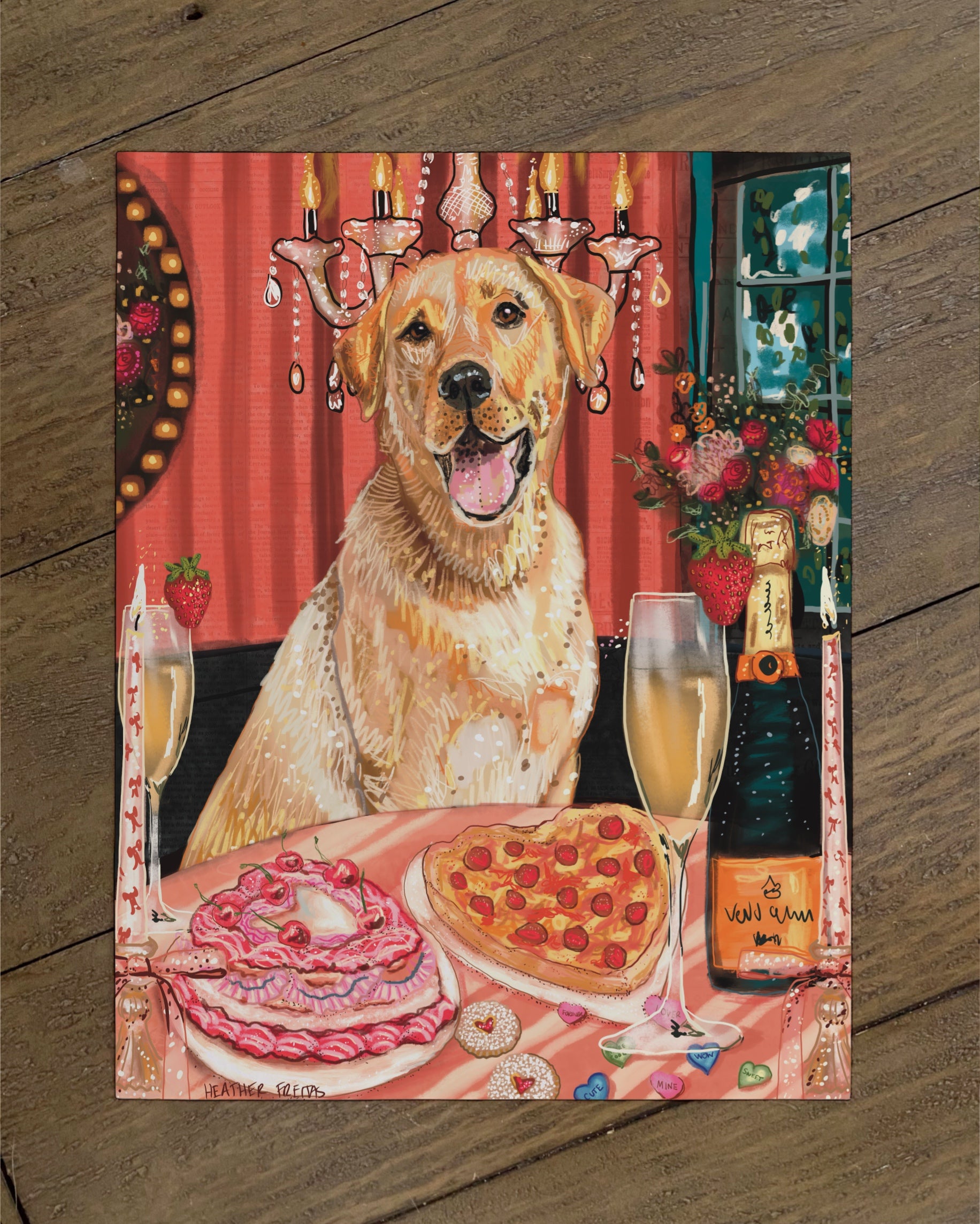 Labrador - Build Your Own Dining Dog Paper Print