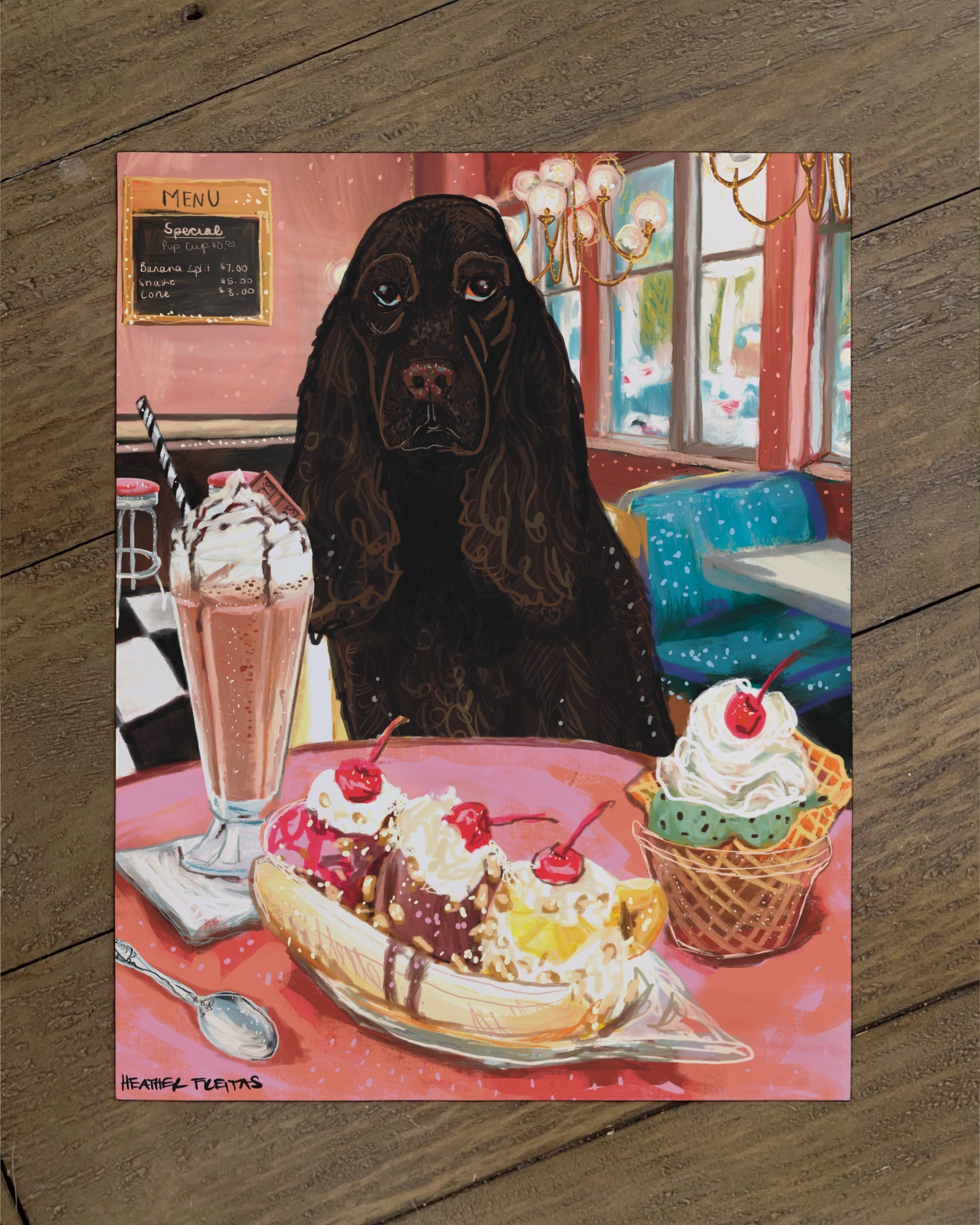 Cocker Spaniel - Build Your Own Dining Dog Paper Print