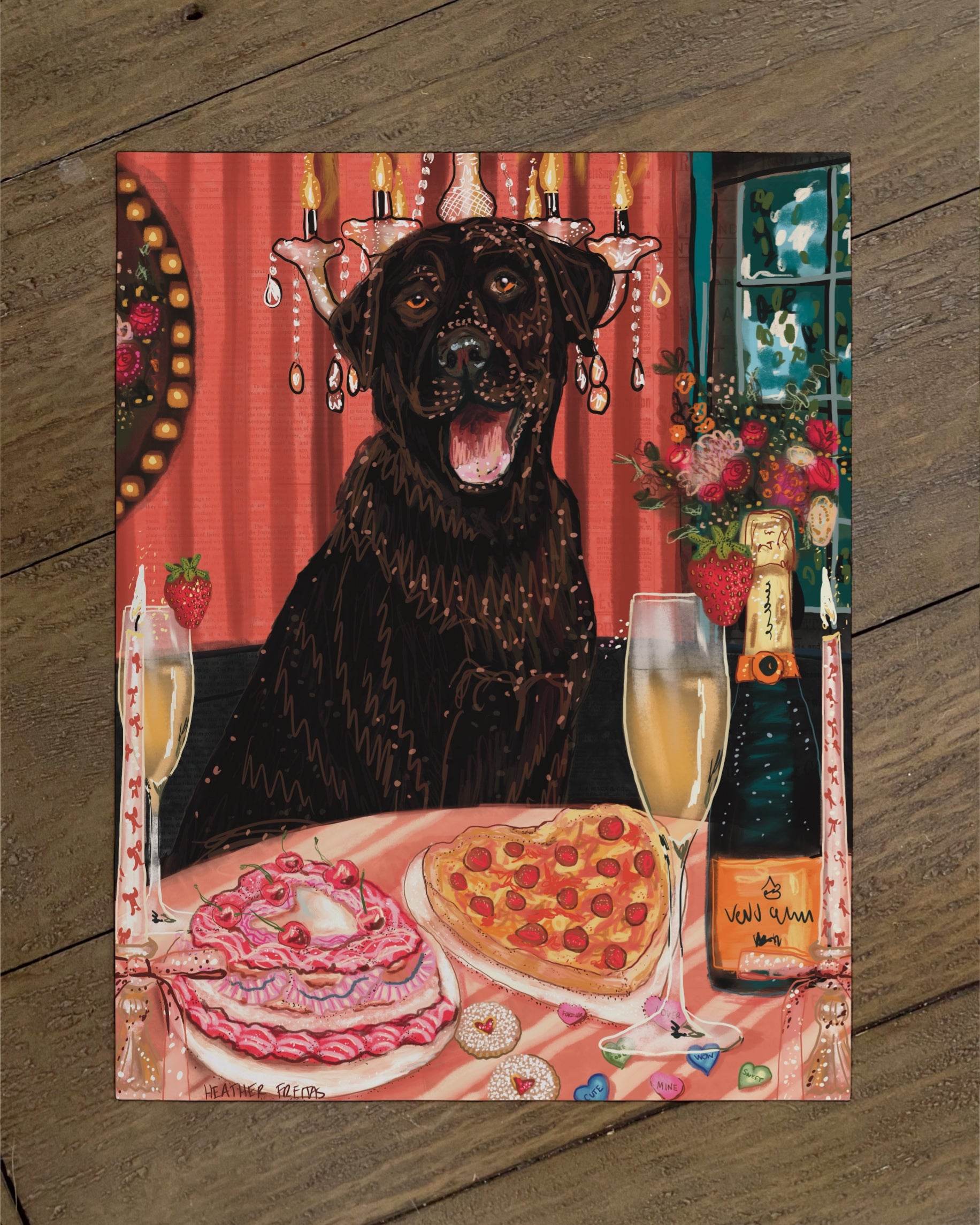 Labrador - Build Your Own Dining Dog Paper Print