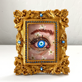 Blush & Gold Evil Eye ( Mini Original Painting )