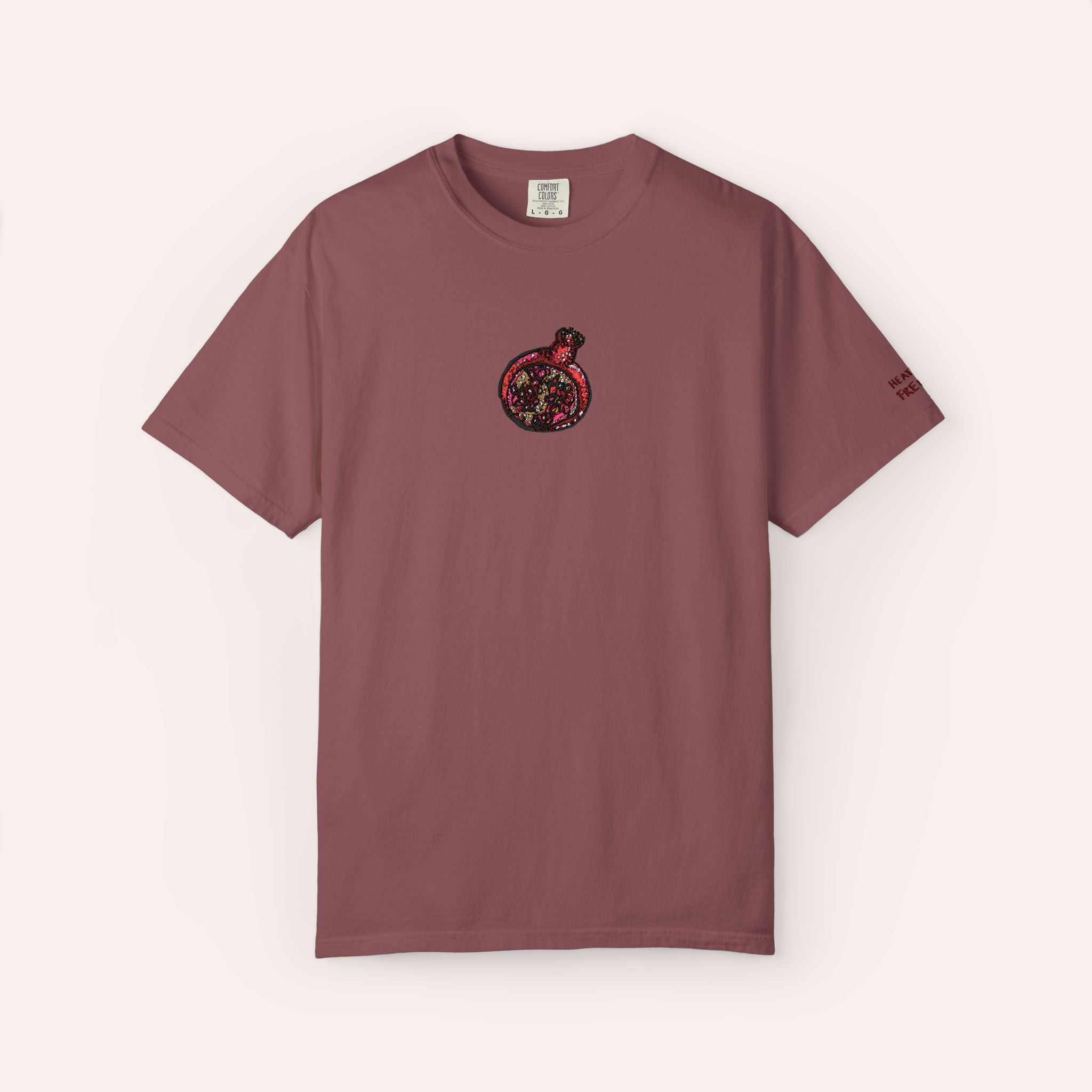 Pomegranate Embroidered Cotton Tee