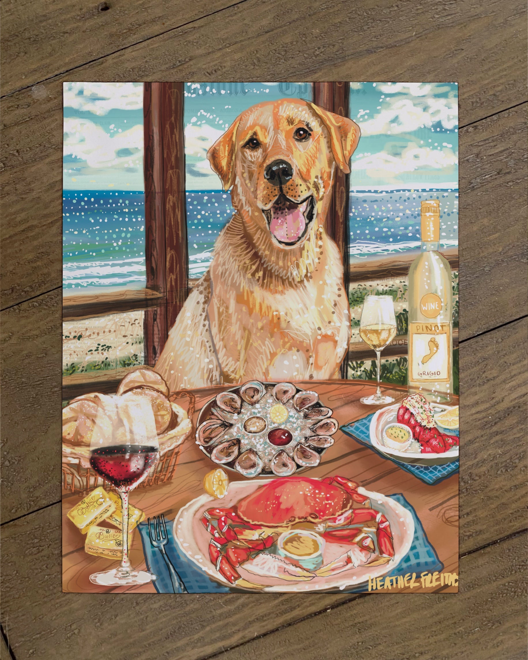Labrador - Build Your Own Dining Dog Paper Print