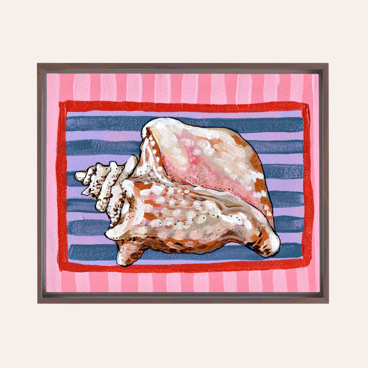 Conch Framed Fine Art Canvas Print