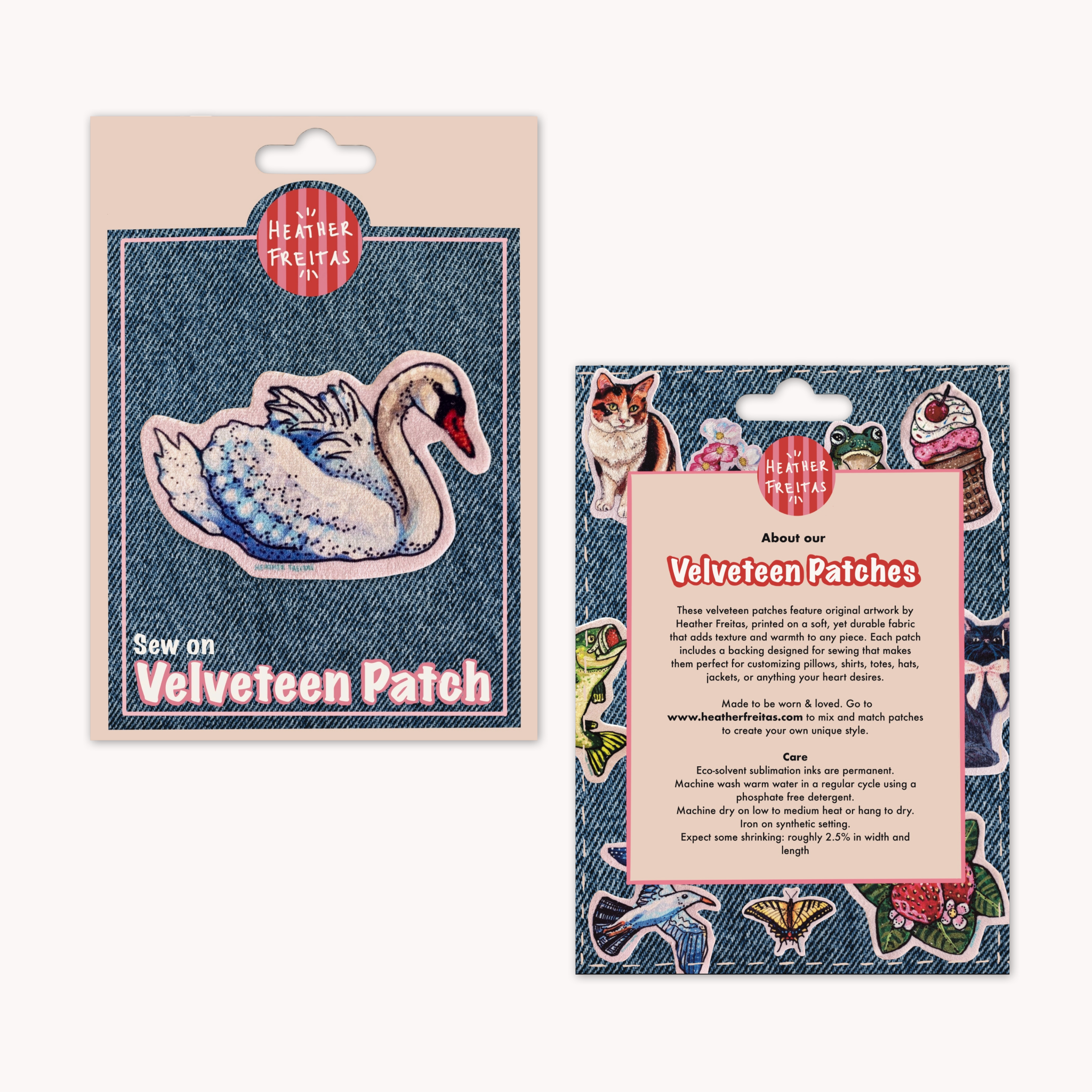 Swan - Sew On Velveteen Patch