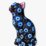 Black Cat Evil Eye Crystal Cat Sculpture - Heather Freitas - fine art home deccor