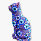 Amethyst Evil Eye Crystal Cat Sculpture - Heather Freitas - fine art home deccor