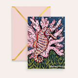 Starry Night Seahorse Fine Art Greeting Card