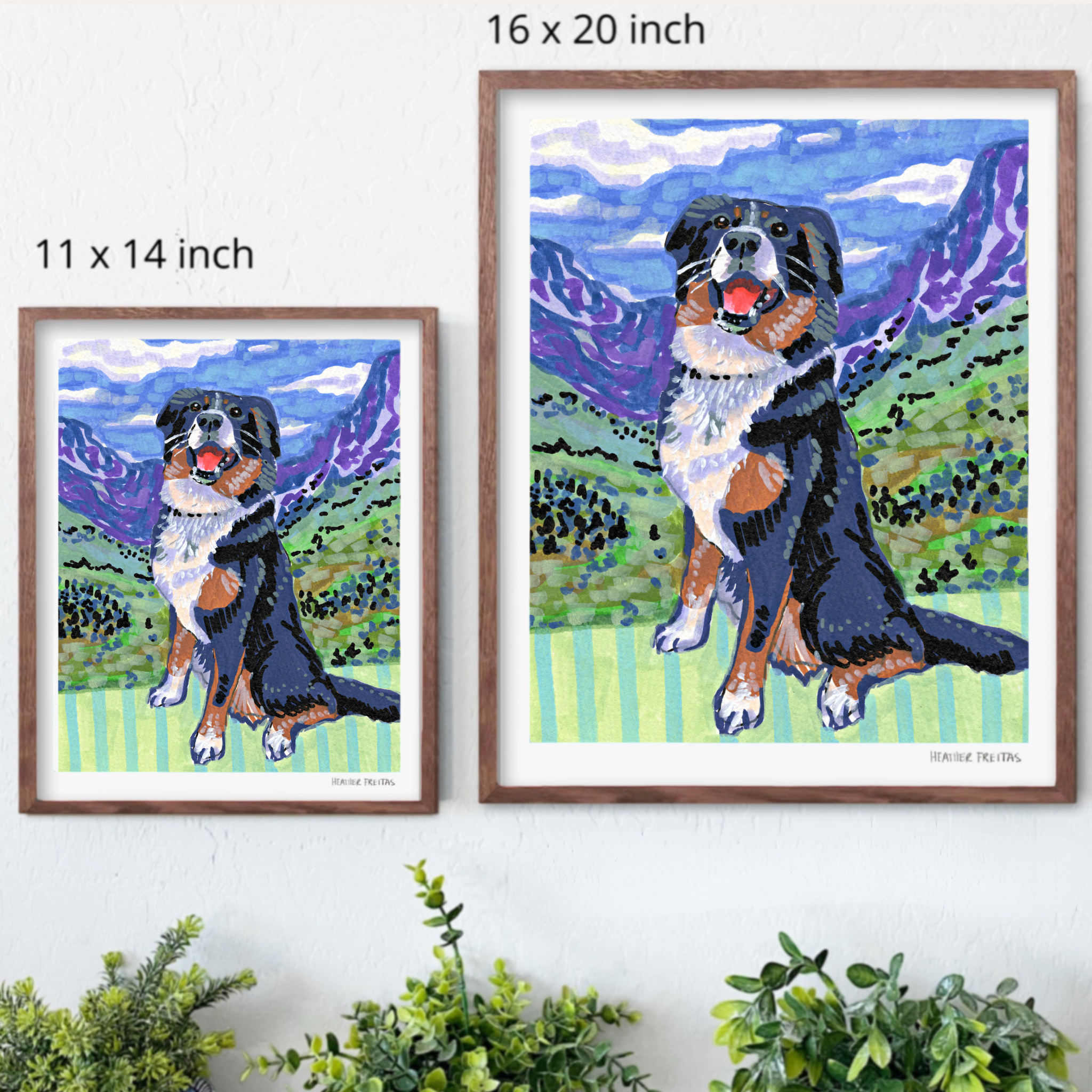 Bernese Mountain Dog Hand Signed Fine Art Print