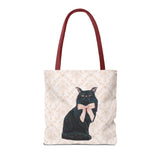 Black Cat With Bow Tote Bag