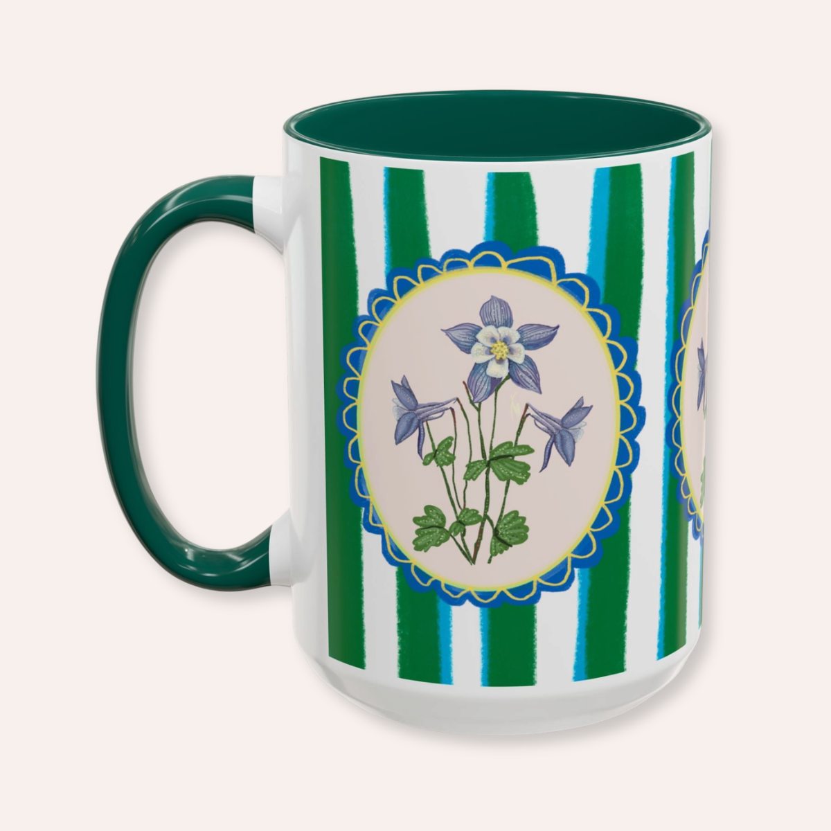 Blue Columbine Coffee Mug 15oz